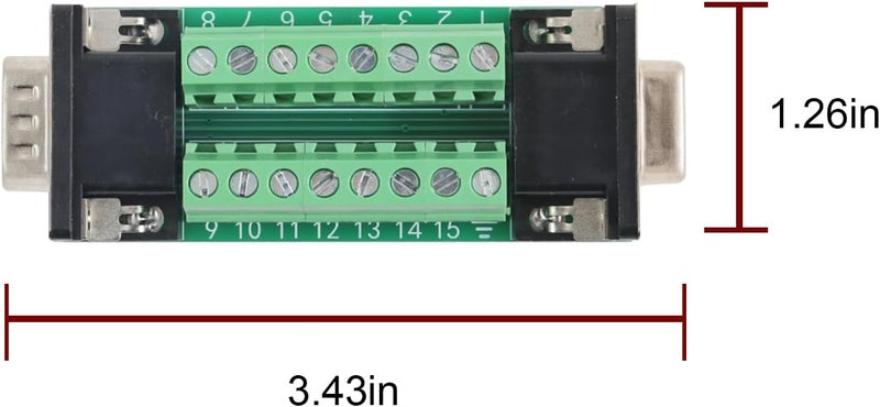 Willwewon 2PCS VGA 3Row 15Pin Male to Female Breakout Board, RS232 D-SUB Serial to 15pin Serial Solderless Port Terminal Gender Changer Connector - Image 5